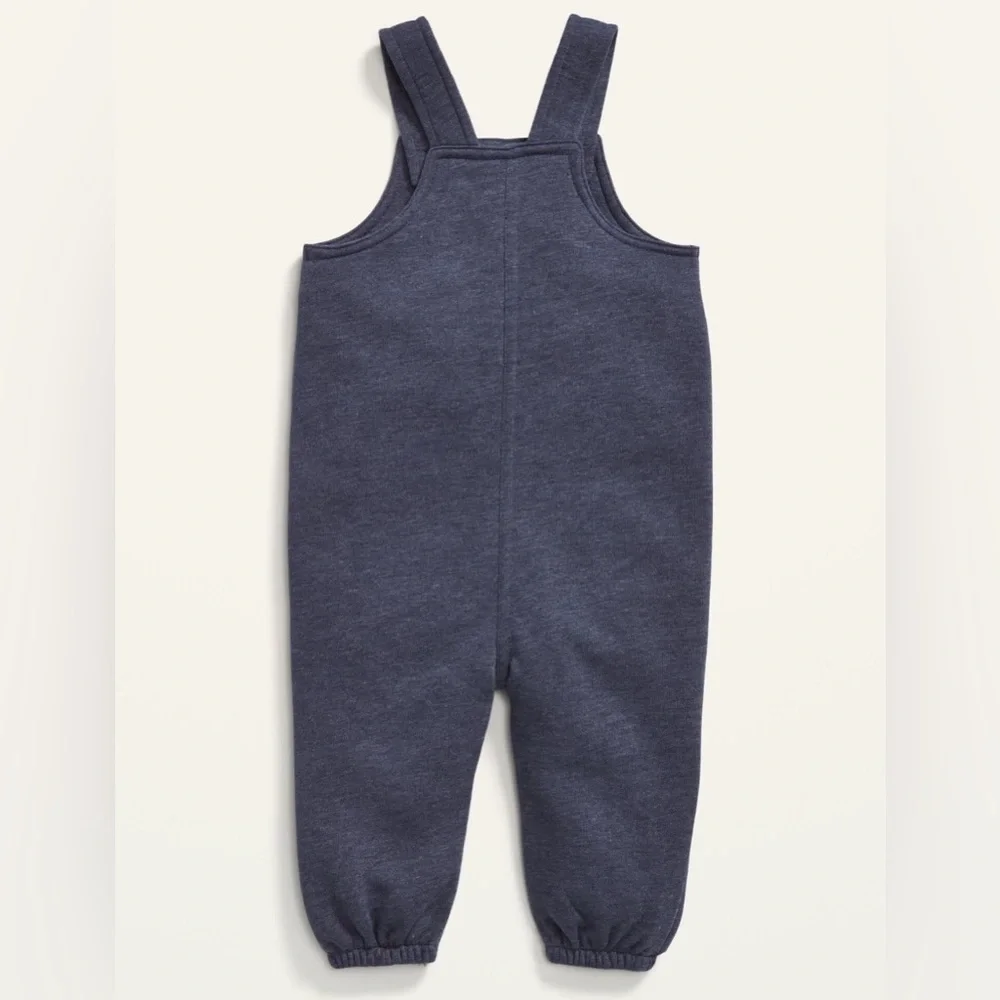 Old Navy Baby Fleece Overalls Navy Blue Unisex 0-3M